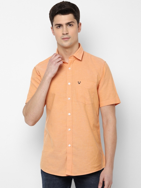 

Allen Solly Men Orange Slim Fit Solid Casual Cotton Shirt