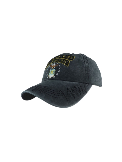 

iSWEVEN Unisex Blue & Black Embroidered Adjustable Snapback Cap