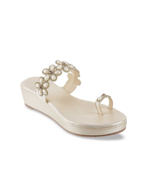 

Mochi Women Off-White Woven Design Sandals