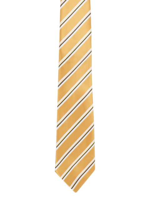 

Alvaro Castagnino Men Yellow & White Striped Broad Tie