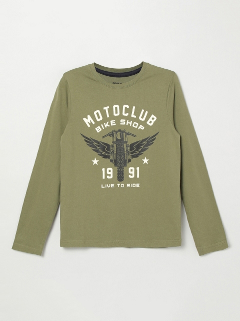 

max Boys Olive Green T-shirt