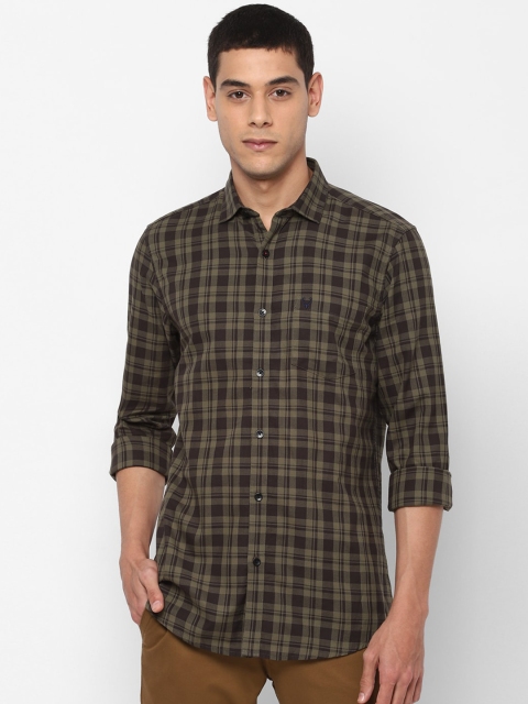 

Allen Solly Men Olive Green Slim Fit Checked Casual Shirt