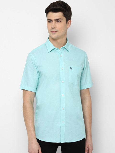 

Allen Solly Men Turquoise Blue Slim Fit Solid Casual Shirt