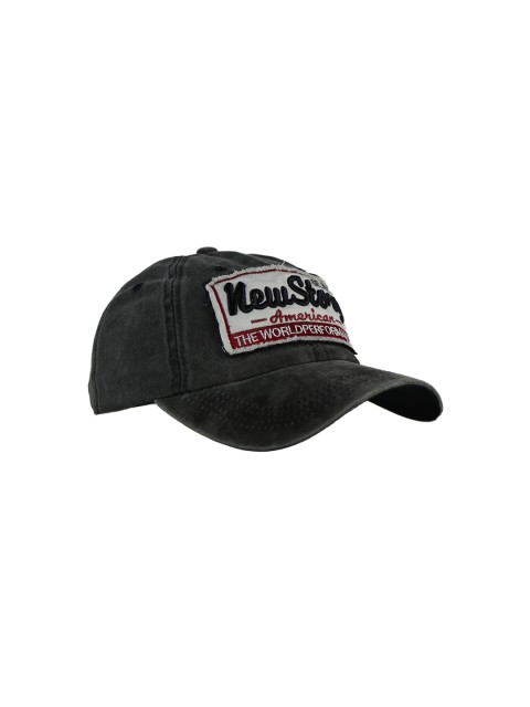 

iSWEVEN Unisex Grey & Red Embroidered Snapback Cap