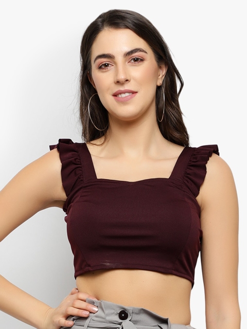 

Meee Women Burgundy Solid Top