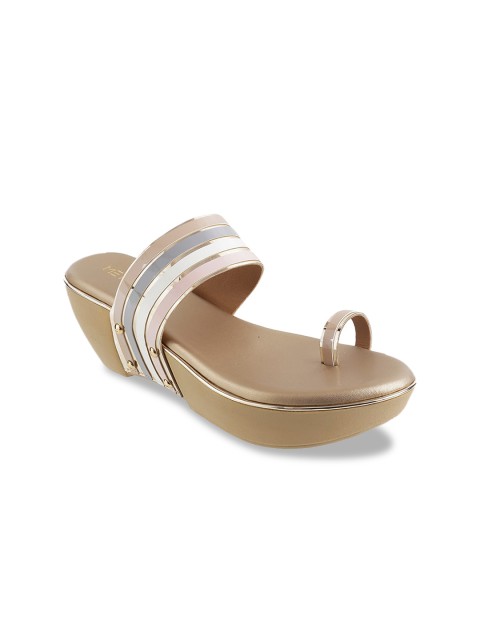 

Metro Women Beige Colourblocked Wedges