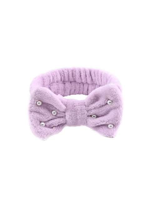 

BuckleUp Purple Fur Embellished Knot Design Ponytail Holder