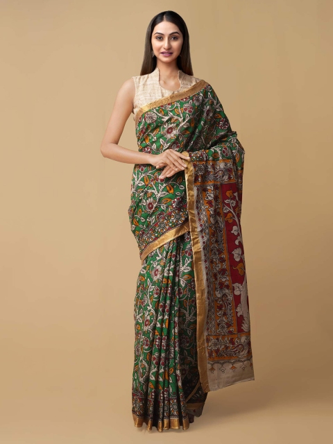 

Unnati Silks Green Pure Cotton Printed Kota Saree