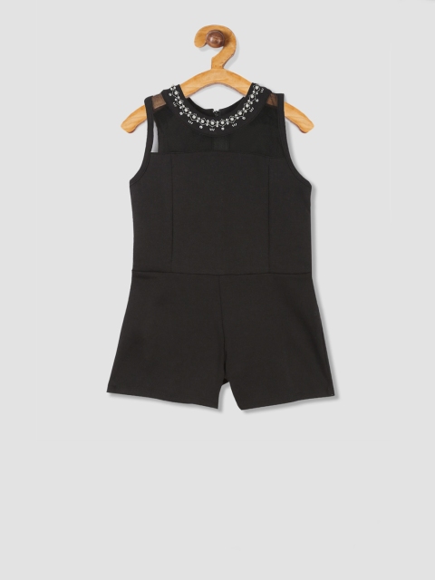 

The Childrens Place Girls Black Solid Romper