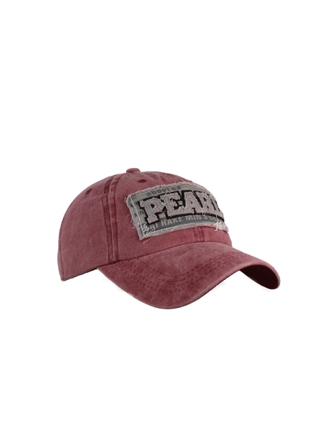 

iSWEVEN Unisex Red & Grey Solid Adjustable Snapback Cap