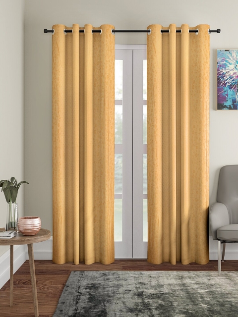 

Cortina Set Of 2 Beige Self Design Door Curtains