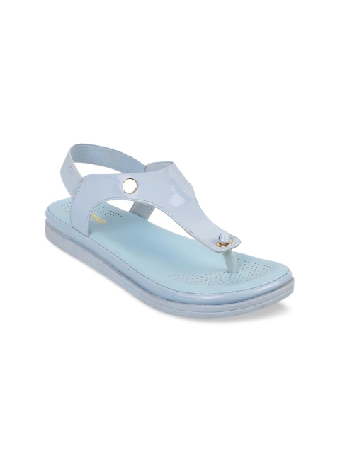 

Metro Women Blue Solid T-Strap Flats