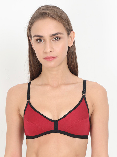 

Softline Butterfly Women Red & Black Solid Non-Wired Non-Padded Full Coverage Everyday Bra 1031