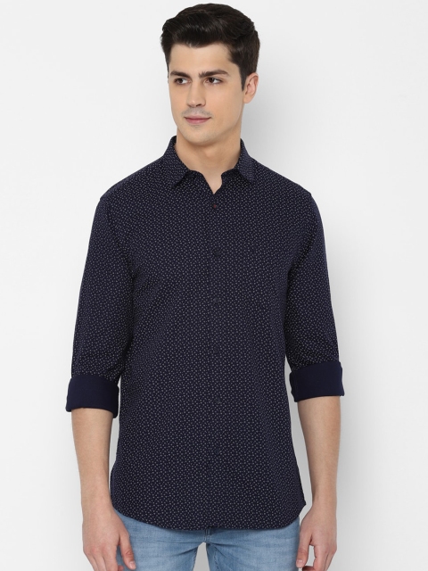 

Allen Solly Men Navy Blue & Off-White Slim Fit Printed Casual Shirt