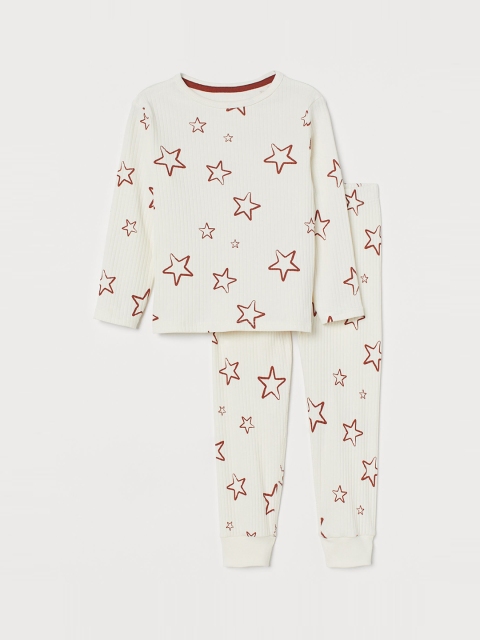 

H&M Boys Off White Printed Cotton Pyjamas