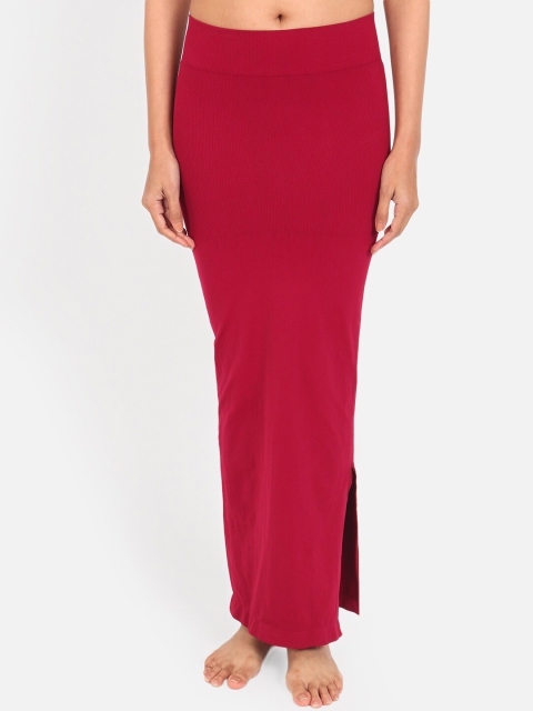 

VEGA Women Maroon Solid Saree Shapewear