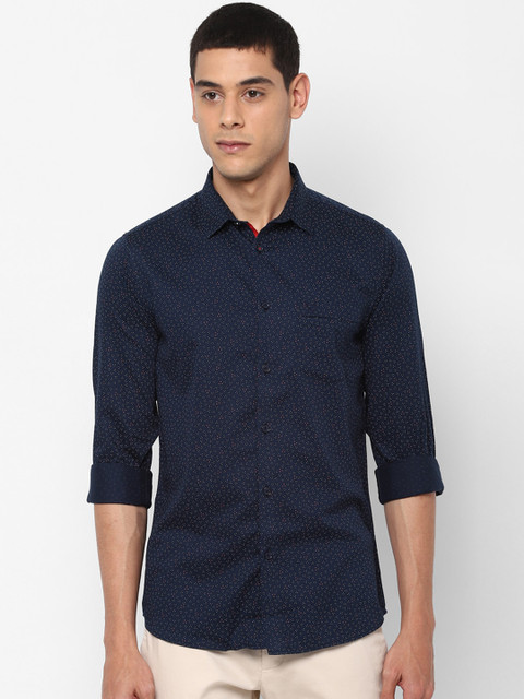 

Allen Solly Men Navy Blue Slim Fit Printed Casual Shirt