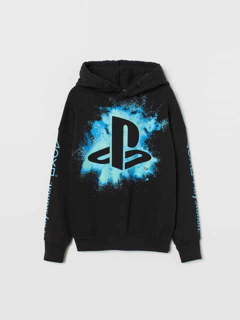 

H&M Boys Black Printed Hoodie