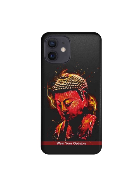 

macmerise Black & Red Peace Buddha Print Apple iPhone 12 Back Cover