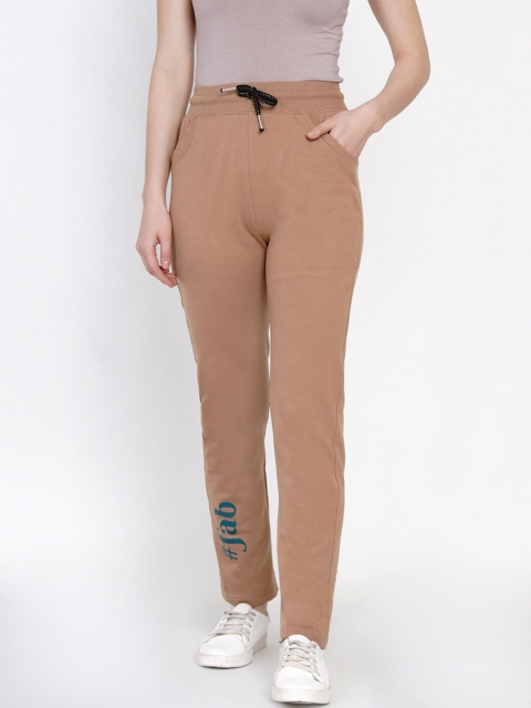 

FABNEST Women Beige Solid Slim Fit Track Pants