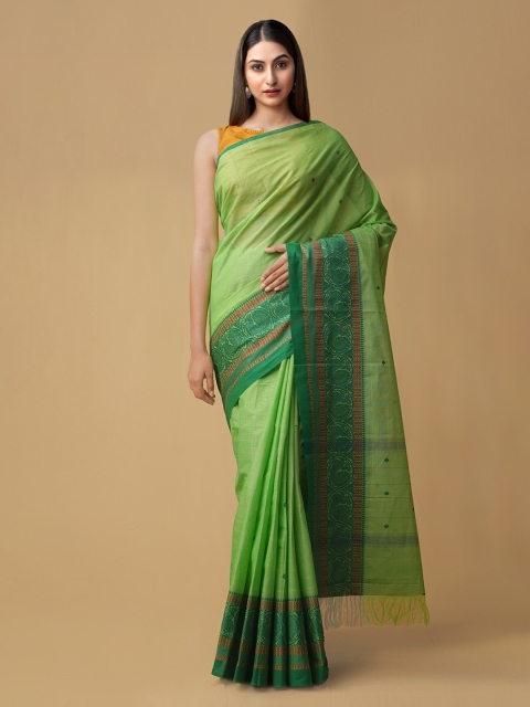 

Unnati Silks Green Striped Mysore Silk Saree