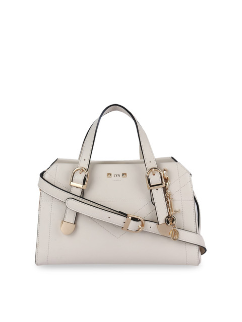 

LYN Cream-Coloured Solid Handheld Bag