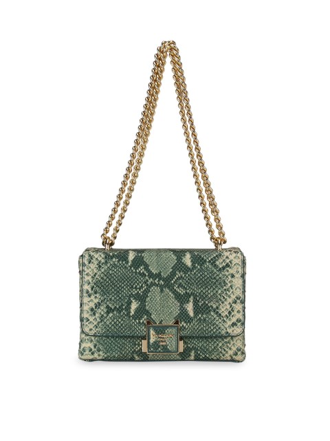 

Da Milano Olive Green & Beige Printed Sling Bag