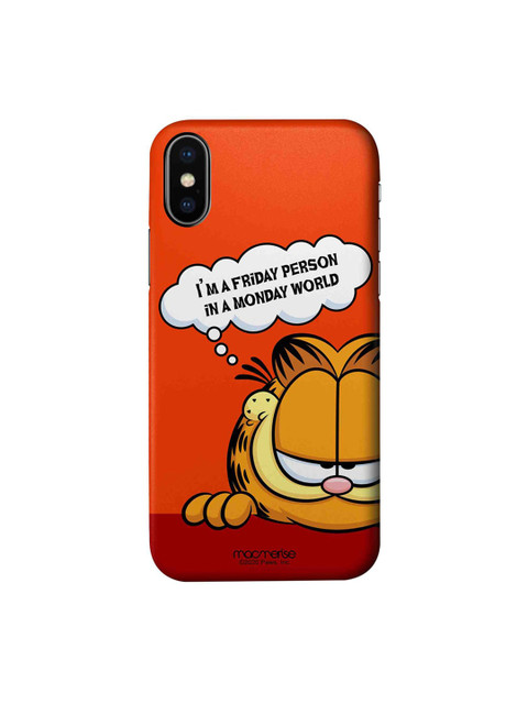 

macmerise Orange & Red Friday Garfield iPhone X Back Cover