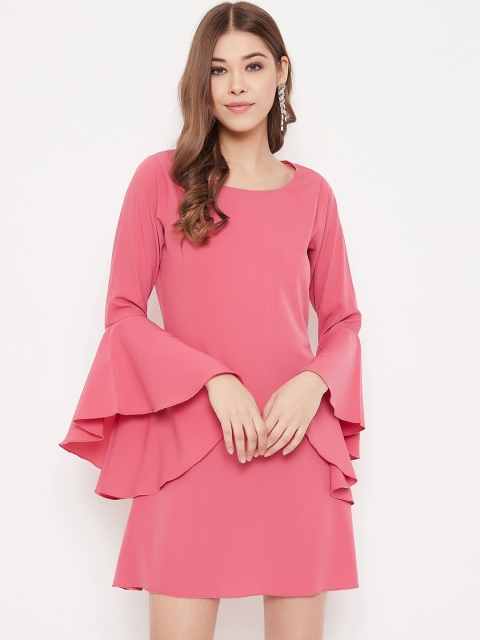 

Berrylush Women Pink Solid A-Line Dress