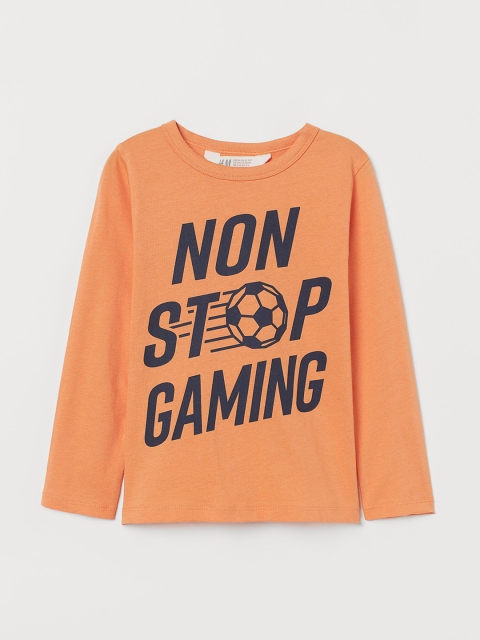 

H&M Boys Orange Printed Jersey Top