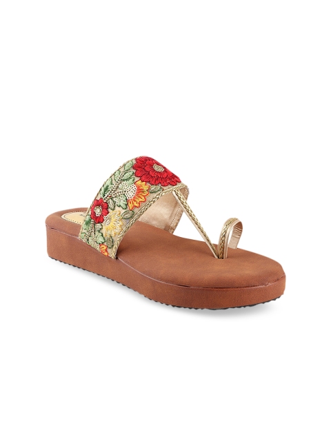 

Shoetopia Women Red Printed Flatform Heels