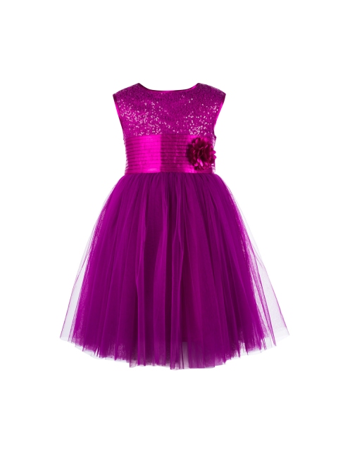 

Toy Balloon kids Girls Purple Embellished Fit and Flare Dress
