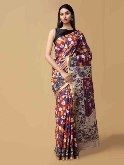 

Unnati Silks Red Pure Cotton Printed Kota Saree