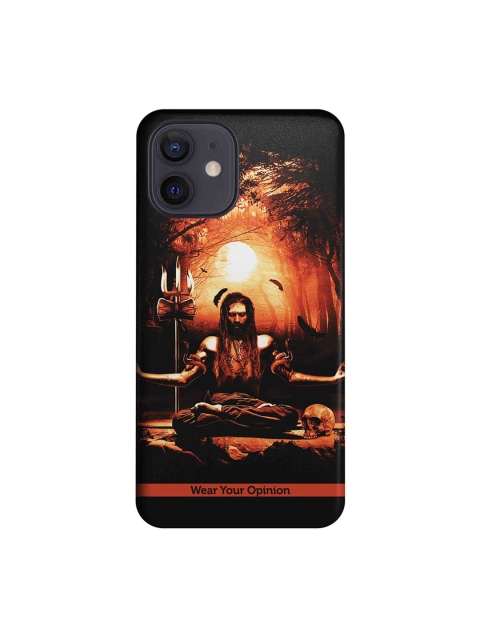 

macmerise Black & Orange Meditation Aghori iPhone 12 Back Case