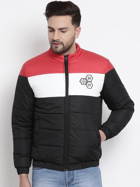 

COBB Men Black & White Striped Padded Jacket