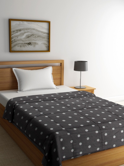 

BOMBAY DYEING Charcoal Grey & White Printed Mild Winter 550 GSM Double Bed Quilt