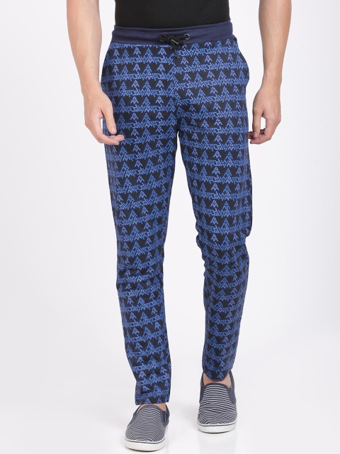

ANTHEM Men Blue Printed Slim Fit Track Pants