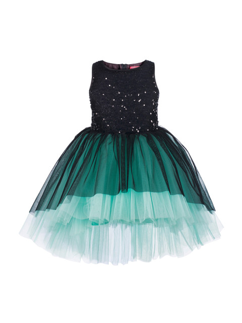 

Toy Balloon kids Girls Green Embellished Fit and Flare Dress
