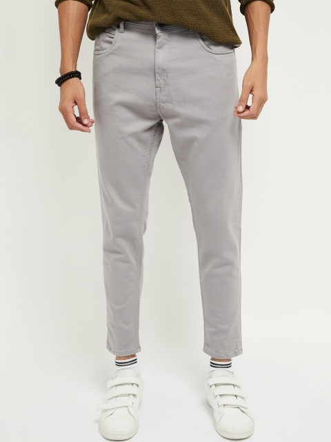 

max Men Grey Slim Fit Mid-Rise Clean Look Jeans