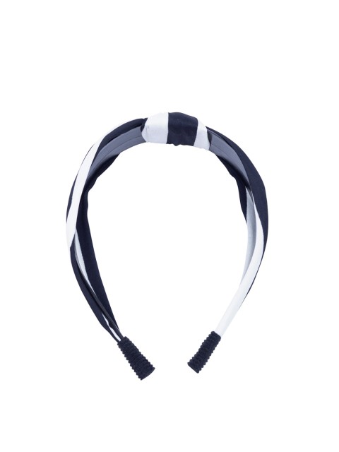 

Golden Peacock Black & White Printed Knot Design Hairband