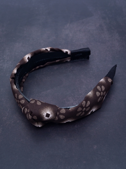 

Golden Peacock Women Brown & White Printed Hairband