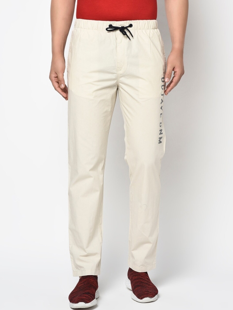 

Octave Men Cream-Coloured Solid Track Pants