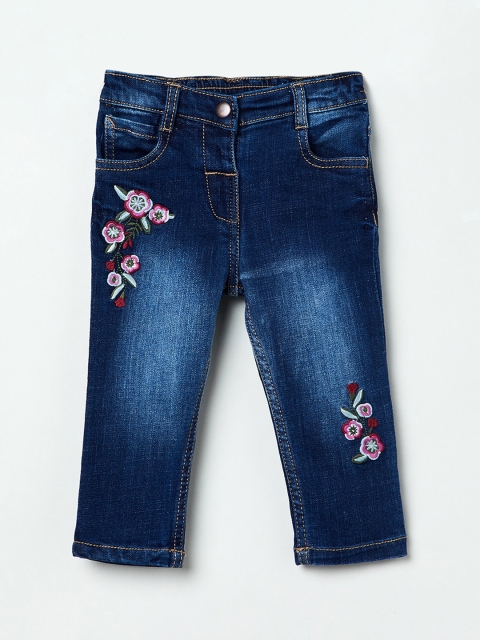 max Girls Blue Slim Fit Mid-Rise Clean Look Stretchable Jeans