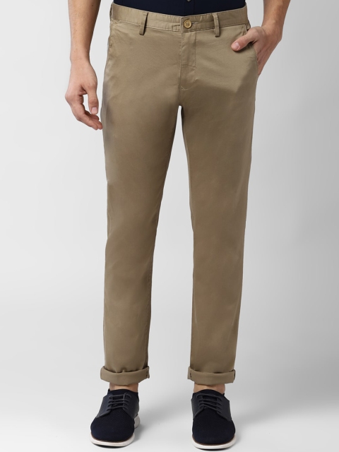 

Peter England Casuals Men Beige Slim Fit Solid Regular Trousers