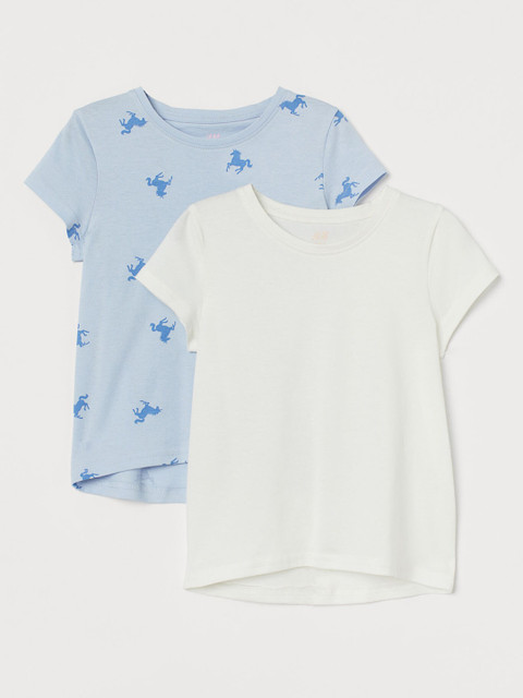 

H&M Girls White & Blue 2-Pack T-shirts