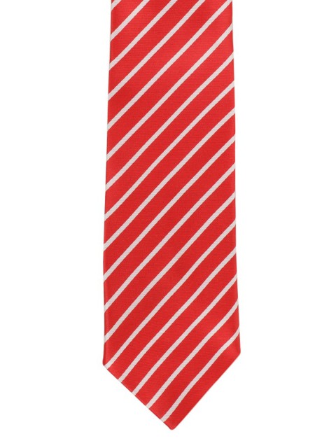 

Alvaro Castagnino Men Red & White Striped Broad Tie