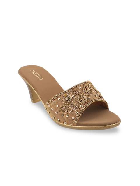 

Metro Women Gold-Toned Embellished Sandals