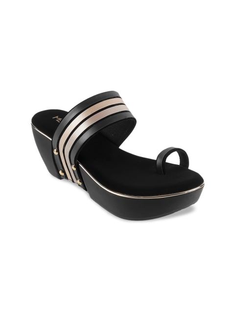 

Metro Women Black Striped Sandals