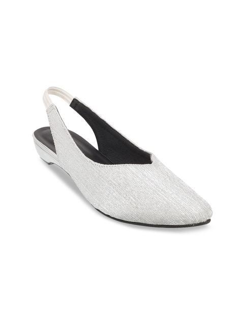 

Mochi Women Silver-Toned Textured Sandals
