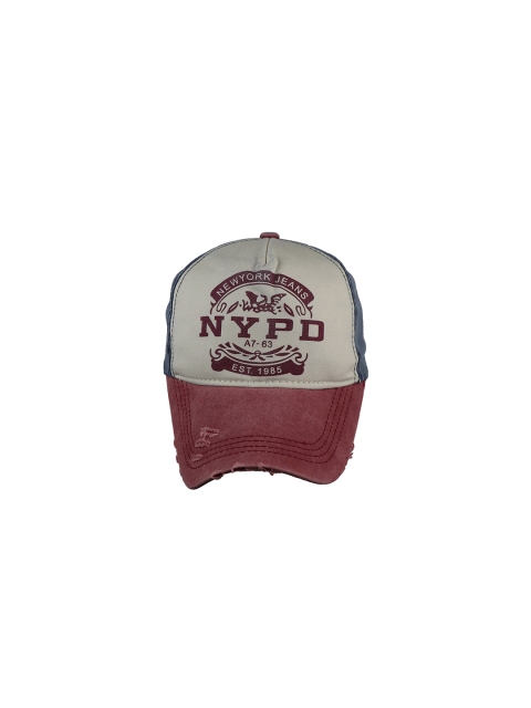 

iSWEVEN Unisex Red & White Printed Snapback Cap